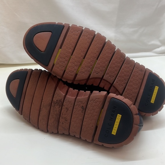 Cole Haan Navy ZEROGRAND Wingtip Oxford Leather & Canvas Eyelet Shoes Size 7 - Picture 7 of 10